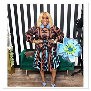 Brand new blue/brown/black dress